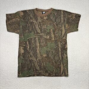 Vtg Trebark Camo T shirt Mens XL Short Sleeve USA Single Stitch Ace Sportswear